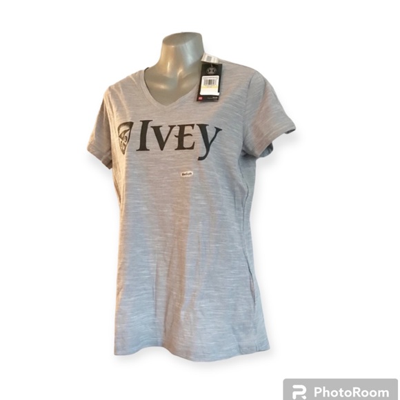 New Under Armour women's Tech V-neck T-shirt top training gear Grey Size Medium - Picture 2 of 7